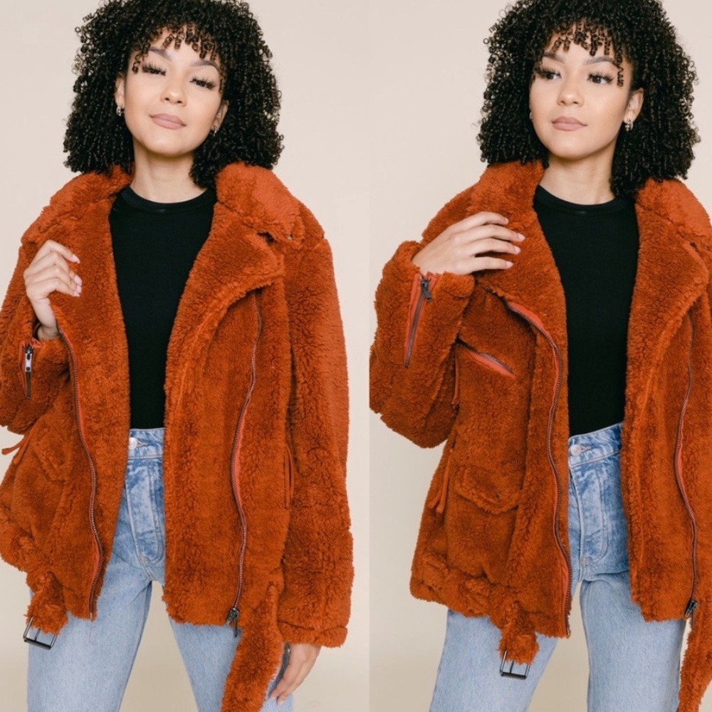 NWOT Free People So Cozy Slouchy Fleece Moto
